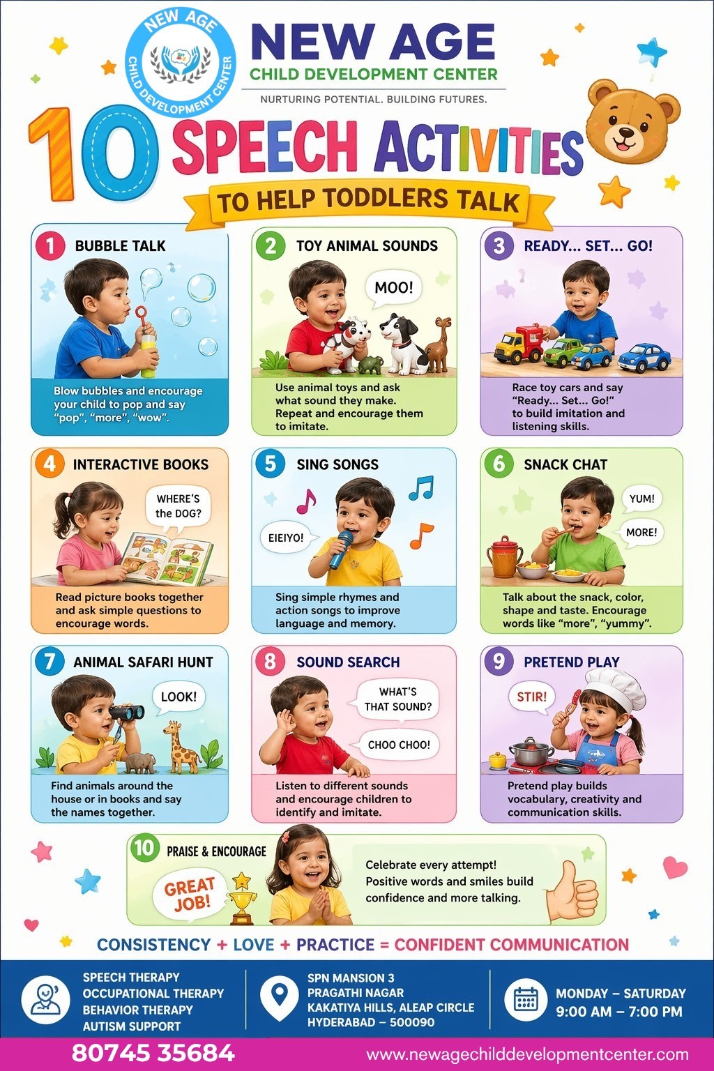 Speech Therapy for Toddlers in Hyderabad | New Age Child Development Center